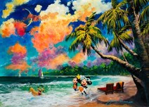 Mickey Mouse Fine Art Mickey Mouse Fine Art Together in Paradise (SN)